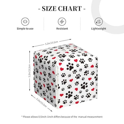 Dog Paw Cat Paw Heart Love Tissue Box Cover Square, Animal Puppy Footprints Tissue Box Holder Waterproof Leather Facial Paper Organizer Dispenser for Bathroom Home Car Nightstand Vanity Desk - color: Color-18