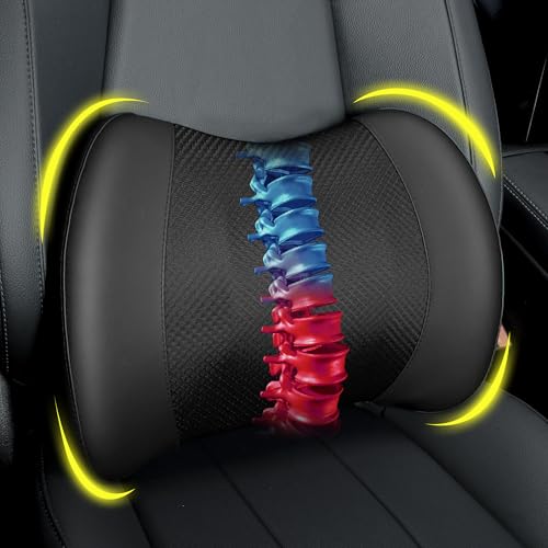 Lofty Aim Lumbar Support Pillow for Car, Memory Foam Lumbar Pillow for Lower Back Pain Relief - Back Cushion for Driving, Chair Support for Car-Office Chair, Wheelchair - Black - color: Black