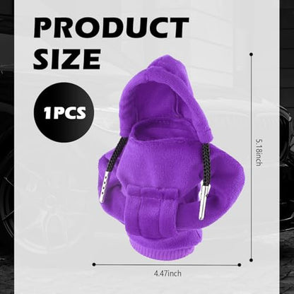 OFBAND Funny Car Gear Shift Cover,Cute Car Gear Shift Hoodie as Christmas Cars Decorations,Universal Soft Shifts Knob Cover Protects from Wear & Dust (Purple) - color: Purple