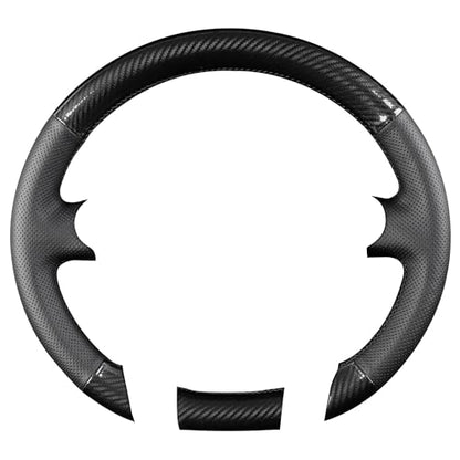 Hand-Stitch Steering Wheel Cover with Microfiber Leather & Carbon Fiber Leather Fit for Toyota Prius V 2012 2015/Prius C 2012 2015 2017/Prius 2010 2012/Prius Plus Prius Plug-in Hybrid 2013 - size: Carbon Fiber + Microfiber
