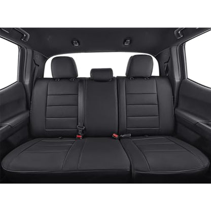 EKR Custom Fit Tacoma Rear Car Seat Covers for Toyota Tacoma 2016 2017 2018 2019 2020 2021 2022 2023 Access Cab - Second Row Only,Faux Leather(Black) - color: Leather (Black), size: 2016-2023 Access Cab,2DR-Only 2nd Row