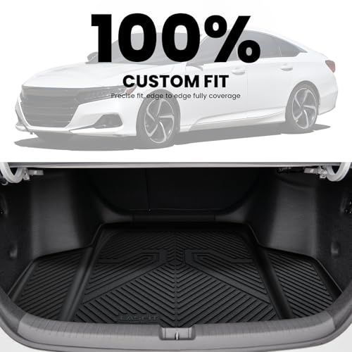 LASFIT Floor Mats & Trunk Mat for Honda Accord Sedan 2026 2025 2024 2023 (Gasoline & Hybrid), All Weather TPE Floor Liners 1st & 2nd Row & Cargo Mat Full Set, Black - style: 3）For Honda Accord | 2023-2026 | Full Set