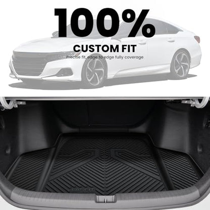 LASFIT Floor Mats & Trunk Mat for Honda Accord Sedan 2026 2025 2024 2023 (Gasoline & Hybrid), All Weather TPE Floor Liners 1st & 2nd Row & Cargo Mat Full Set, Black - style: 3）For Honda Accord | 2023-2026 | Full Set