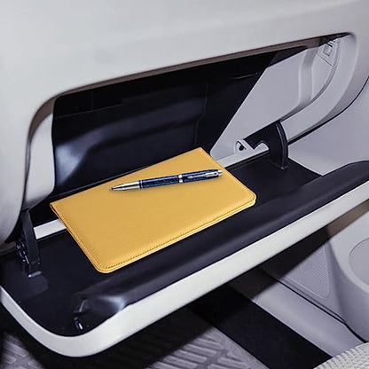 CoBak Car Registration and Insurance Holder - Vehicle Glove Box Car Organizer,Auto Truck Comparment Accessories Case with Magnetic Closure for Essential Document,Driver License,Cards - color: L-Yellow