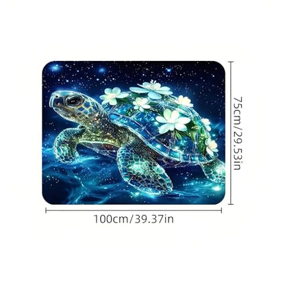 Universal Car Trunk Mat 29" x 39", Glowing Turtle All Weather Trunk Protection Cargo Liner,Durable Cargo Mat Rear Trunk Liner, Stylish Vehicle Interior Accessories Suitable for Most Car Models - color: Glowing Turtle