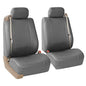 FH Group PU309102 Gray Front PU Leather Seat Cover, Set of 2 (Set Built in Seat Belt Compatible Airbag Ready) - color: Solid Gray - Low Back (Faux Leather), size: Front Set