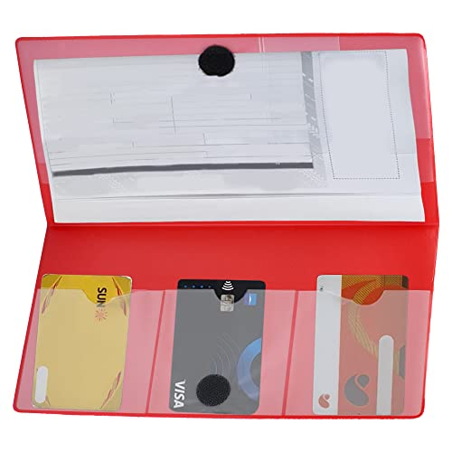 Andalus Auto Registration & Insurance Card Holder Pack of 2, Waterproof Essential Car Registration Holder with Hook & Loop Closure, Perfect for Every Vehicles Glove Boxes (Red - 9.5" x 5.15") - color: Red