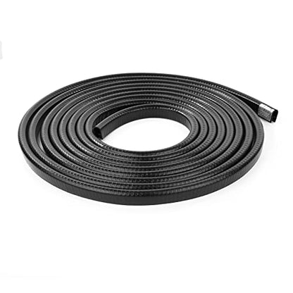 Black Edge Trim U-Channel Rubber Weatherstrip with Metal 1/2" X 3/8" - Fit Gap 3/64" to1/4 Car Door Edge Sealing Strip, PVC Weather Stripping Metal Edge Protector - 15Foot