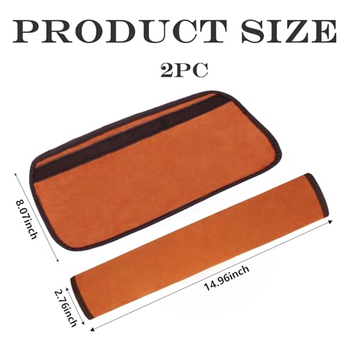 Extended Seat Belt Cover Pad, 2 Pack Soft & Comfortable Universal Seatbelt Covers for Adults and Kids, Fits Car Seat Belts, Armrest, and Backpacks (Brown) - color: Brown