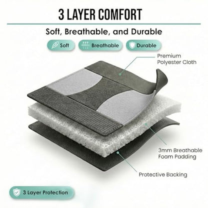 FH Group Bright Flat Cloth Full Set Automotive Seat Covers Front Set and Rear Solid Bench Gray Black Seat Covers w. Gift Universal Fit Interior Accessories for Cars Trucks and SUVs - color: Gray