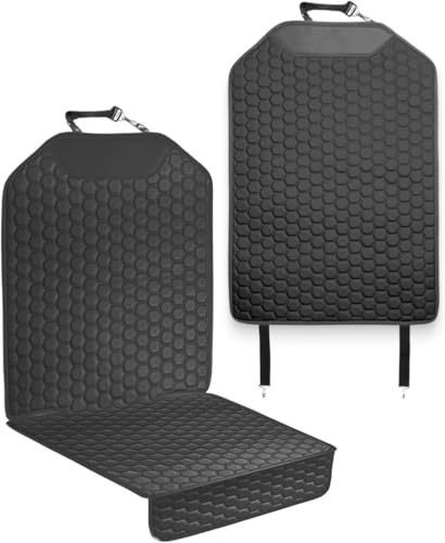 Owleys Kick Mat Back Seat Protector - Car Back Seat Cover for Kids Feet - Waterproof & Sturdy Protector for Upholstery from Dirt, Mud, Scratches and Stain (Black Set) - color: Black Set