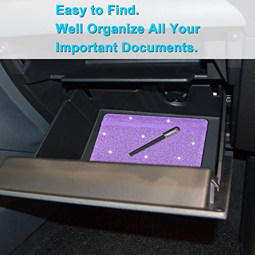 Wisdompro Car Document Holder Organiser, PU Leather Vehicle Insurance and Registration Holders Wallet Case for ID Card, Driving Licence, Key Contact Information Cards - color: Glitter Purple