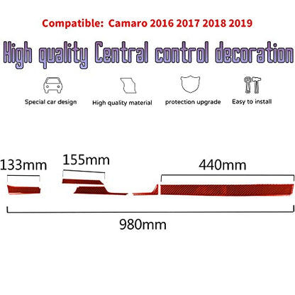 Custom Interior Accessories 5PCS for Chevrolet Camaro 2016 2017 2018 2019 2020 2021 2022 Red Carbon Fiber Center Console Cover Instrument Panel Trim Dashboard Protection Decoration - size: Dashboard trim cover
