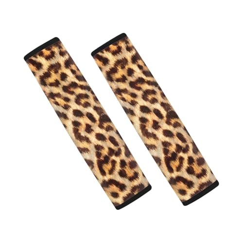 Dolyues Cheetah Print Car Seatbelt Fashion Car Seatbelt Strap Cover Womens Seat Belt Pad Car Decorations Interior Car Accessories - color: Cheetah Print