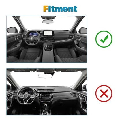 x xotic tech Center Console Dashboard Mat Pre-Cut Non-Slip Sunshield Sun Glare Protector Dash Carpet Pad Black Cover Compatible with Nissan Rogue 2021 2022 2023 2024 2025 2026 - color: Compatible with Nissan Rogue 2021-2026