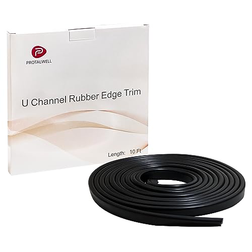 Rubber Edge Trim, 1/16" U Channel Edge Trim, Edge Protector, Length 10Ft, U Shaped Gasket, EPDM Material, Black Color, Edge Protector for Sheet Metal1