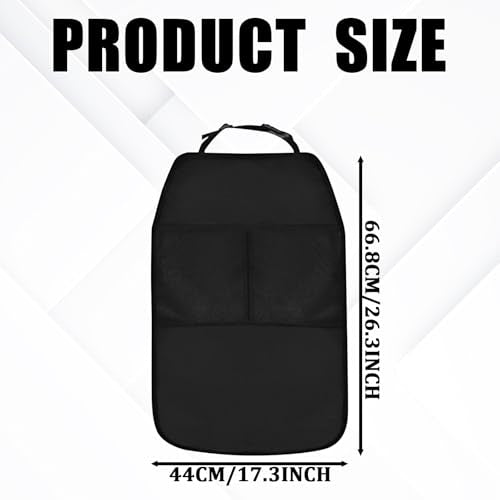 2PCS Kick Mats Back Seat Protector Back Seat Cover for Kids Feet Car Seats Kick Mat Vehicle Organizer Black Car Mats Travel Bag 2 Mesh Storage Pockets Waterproof Pad Interior Protectors