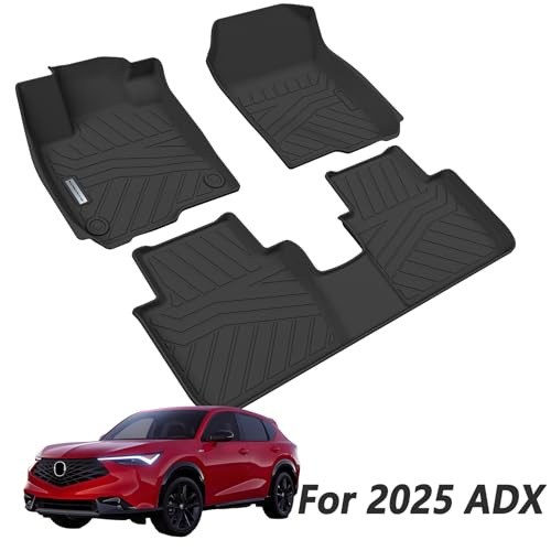 Floor Liners for 2025 Acura ADX & Honda HR-V 2023-2026 TPE All Weather Protection 1st & 2nd Row Car Floor Mats 2025 ADX Accessories-Black - size: 25|For Acura|Full Set