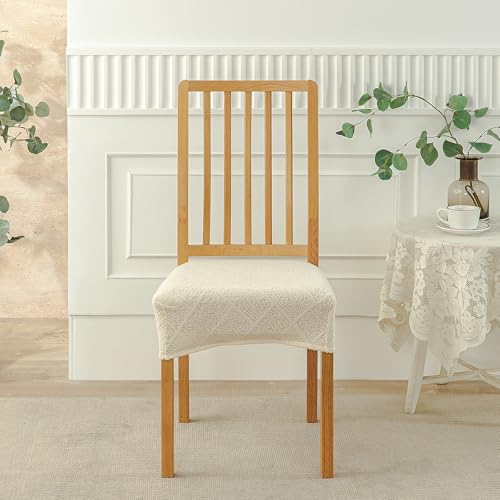 CRFATOP Jacquard Dining Room Chairs Seat Covers Set of 4 with Soft Bench Chair Cover Stretch Kitchen Chair Slipcover Washable Seat Cushion Slipcover Protector for Hotel Ceremony Banquet Wedding,B05 - color: Jacquard B05