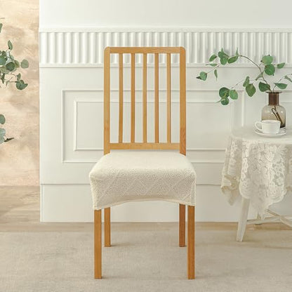 CRFATOP Jacquard Dining Room Chairs Seat Covers Set of 4 with Soft Bench Chair Cover Stretch Kitchen Chair Slipcover Washable Seat Cushion Slipcover Protector for Hotel Ceremony Banquet Wedding,B05 - color: Jacquard B05