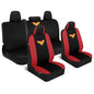 BDK Wonder Woman Car Seat Covers - Full 9 Piece Set - Warner Brothers Polyester Seat Protectors Black & Red - size: Full Set, style: Wonder Woman