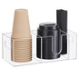 Acrylic Coffee Cup Holder for Countertop, Coffee Bar Accessories and Organizer - Coffe Station Organizer for Cup Lid Stirrers Pod