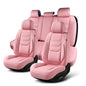 TIEHESYT Car Seat Covers Full Set, Breathable Leather Automotive Front and Rear Seat Covers, Car Seat Protectors Full Set, Compatible with Most Vehicles, SUV (Cute Pink, Front Pair and Rear) - color: Cute Pink, size: Front Pair and Rear Headrestless
