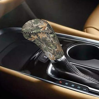 Camo Oak Hunting Wood Car Handbrake Cover with Gear Shift Knob Covers Soft Anti-Skid Automotive Accessory Easy to Install, 2 Piece Set - color: Camo Oak Hunting Wood