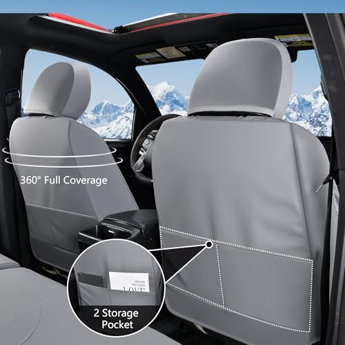 Truckiipa Tacoma Leather Seat Covers Front Pickup Truck Seat Covers Custom Fit for 2005-2015 Toyota Tacoma Double Crew Cab, Front Pair, Gray - color: Front Pair/Gray, size: Tacoma 2005-2015