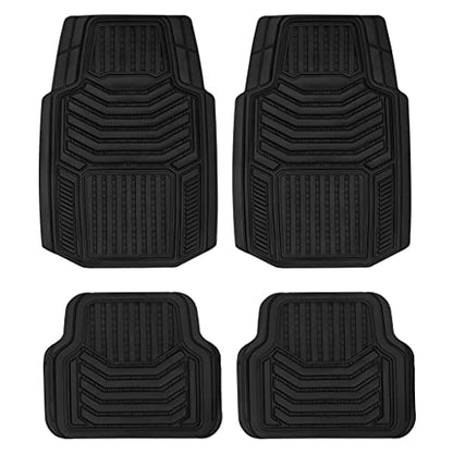 K&K Auto Accessories 3D Car Floor Mat Thick 8 Lb Heavy Duty Durable Universal Diamond Black Deep Dish for Cars SUVs Minivan Truck - color: Diamond Black