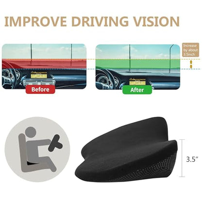 Livtribe Car Seat Cushion - Memory Foam Car Seat Pad - Sciatica & Lower Back Pain Relief - Car Seat Cushions for Driving - Road Trip Essentials for Drivers(Classic Black) - color: Classic Black