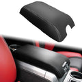 Center Console Armrest Cover Replacement Compatible with Ford F-150 F150 12th Gen 2009-2014, Leather Armrest Protector Accessories (Black,Leather Part Only)