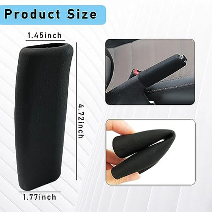 Car Handbrake Cover, Elastic Anti-Slip Silicone Auto Shifter Protector, Comfortable Grip Decoration for Men Women, Universal Vehicle Interior Accessory (Black)