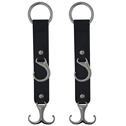 Headrest Hooks for Car Back Seat Organizer Black Faux Leather Hanger Holder Hook, for Hanging Purses and Bags and Coats Grocery Bag Umbrellas Handbag Car Accessories Interior Men for Women
