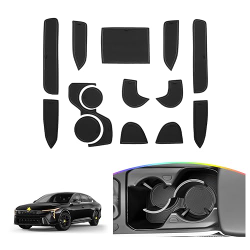SKTU 2025 2026 K4 Door Slot Mat for 2025 2026 Kia K4 Accessories Door Groove Gate Pad 14Pcs Fit for 2025+ Kia K4 (LX/LXS/EX/GT-Line/GT-Line Turbo) Door Compartment Cup Center Console Liners (Black) - color: for 2025 2026 K4 Black