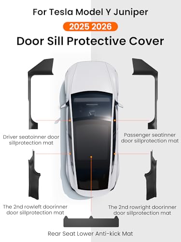 Door Sill Protector for Tesla Model Y Juniper Door Sill Guards Anti-Kick Full Protect Door Entry Cover for 2025 2026 New Model Y Accessories 5PCS