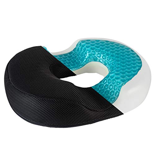 Gel Donut Pillow| Lifting Cushion | Donut Cushion for Tailbone Hemorrhoid Cushion Coccyx Sciatica Pregnancy Cushion, Black - color: Black Mesh