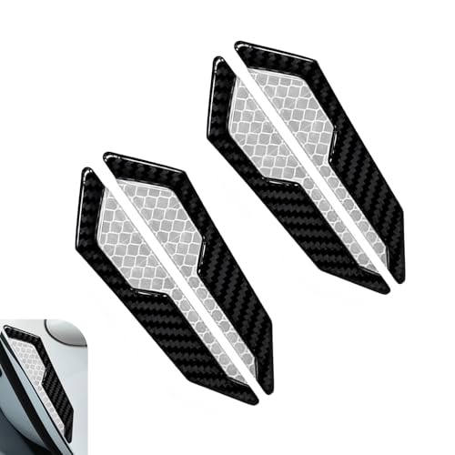 4 PCS Car Door Edge Guard Sticker, Reflective Safety Warning Car Door Protective Strips, Thickened Anti-collision Paint Protector, Universal for Most Vehicles (White) - color: White