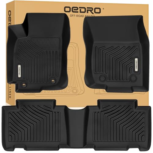OEDRO Floor Mats Fit for 2013-2018 Toyota RAV4 Standard Models, TPE All-Weather Includes 1st and 2nd Row Full Set Liners(Standard Models Only)