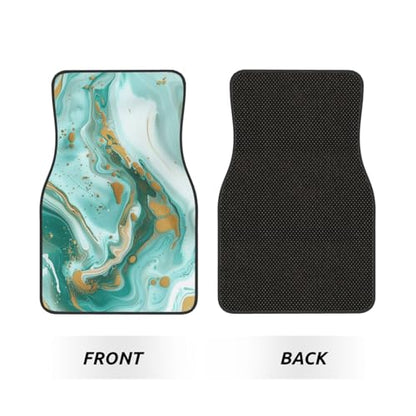Universal Fit Car Floor Mats, Teal Aqua Marble Modern Art Abstract Set of 4pcs Car Carpet Fit for SUV, Vans, Sedans, Trucks - color: Teal Aqua Marble