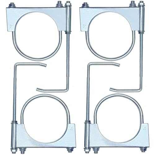 4" Universal Exhaust Clamp with Hanger, Muffler Exhaust for Automotive (4 Pcs) - size: 4 Inch-4 PACK