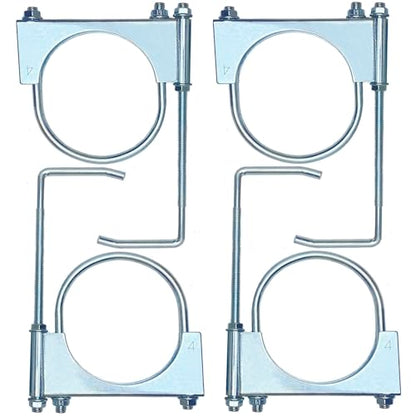 4" Universal Exhaust Clamp with Hanger, Muffler Exhaust for Automotive (4 Pcs) - size: 4 Inch-4 PACK
