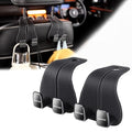 WEIHAO Wide Purse Hook for Car, Twin Hook Leather Car Headrest Hangers, Car Seat Back Storage Hook, Headrest Hooks Purse Bag Holder for Car Universal Fit Sedan Trucks SUVs Most Vehicles (Black-2PCS)