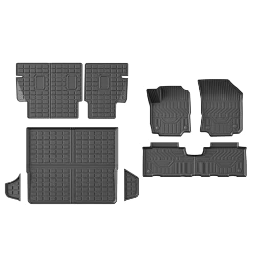 powoq Floor Mats Compatible with 2018-2024 Chevy Equinox/GMC Terrain Floor Mat Backrest Mats Replacement for Chevrolet Equinox GMC Terrain Accessories (Update Rear Trunk Mat+Backrest Mat+Floor Mat) - size: Compatible with Equinox/Terrain | 2018-2024