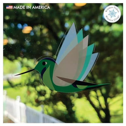 11-Pack Illustrated Hummingbird Window Clings for Glass and Doors | Window Decals Preventing Birds Strikes | Anti Collision Sticker Decor | Decorative Bird Decals | Reusable. Made in America. - size: 11 Count Illustrated Hummingbirds