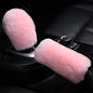 Fuzzy Sheepskin Gear Shift Knob Cover| Cute Pink Car Shifter Cover for Women & Men | Protects Hands from Extreme Temperatures | Handle Level Stick Handball Collar | Enhances Car Interior