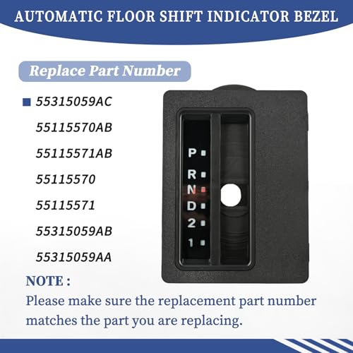 Automatic Floor Shift Indicator Bezel Trim Fit for Jeep Wrangler TJ 1997-2006 Replace 55315059AC 55115570 55115571 55115570AB Auto Transmission Gear Shifter Cover