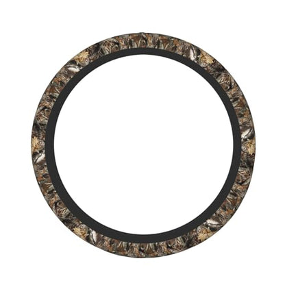 Camo Camouflage Hunting Deer Real Tree Deer in The Woods Car Steering Wheel Cover,Non-Slip Elastic Neoprene-Sweat Car Accessories,Universal 15 Inch Fit Auto, Vans Trucks,Suvs, Truck - color: Camo Camouflage Hunting Deer