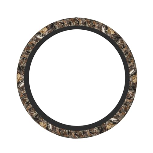 Camo Camouflage Hunting Deer Real Tree Deer in The Woods Car Steering Wheel Cover,Non-Slip Elastic Neoprene-Sweat Car Accessories,Universal 15 Inch Fit Auto, Vans Trucks,Suvs, Truck - color: Camo Camouflage Hunting Deer