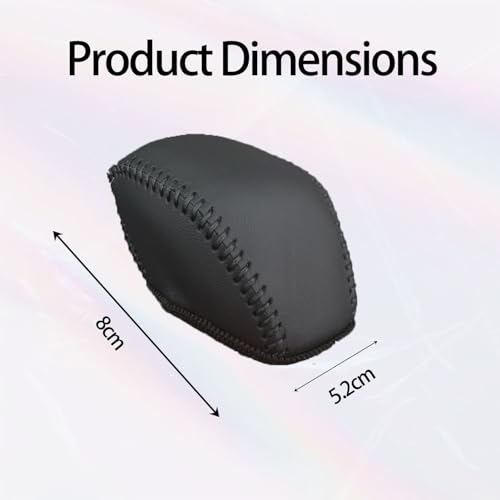 Leather Gear Shift Knob Cover Compatible with RAV4 2019-2025 Highlander 2020-2024 Car Protect Accessories (Black) - color: Black